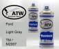 Preview: Ford, Light Gray, TM / M2007: 400ml Sprühdose + 400ml Klarlack - Set, von ATW Autoteile West.